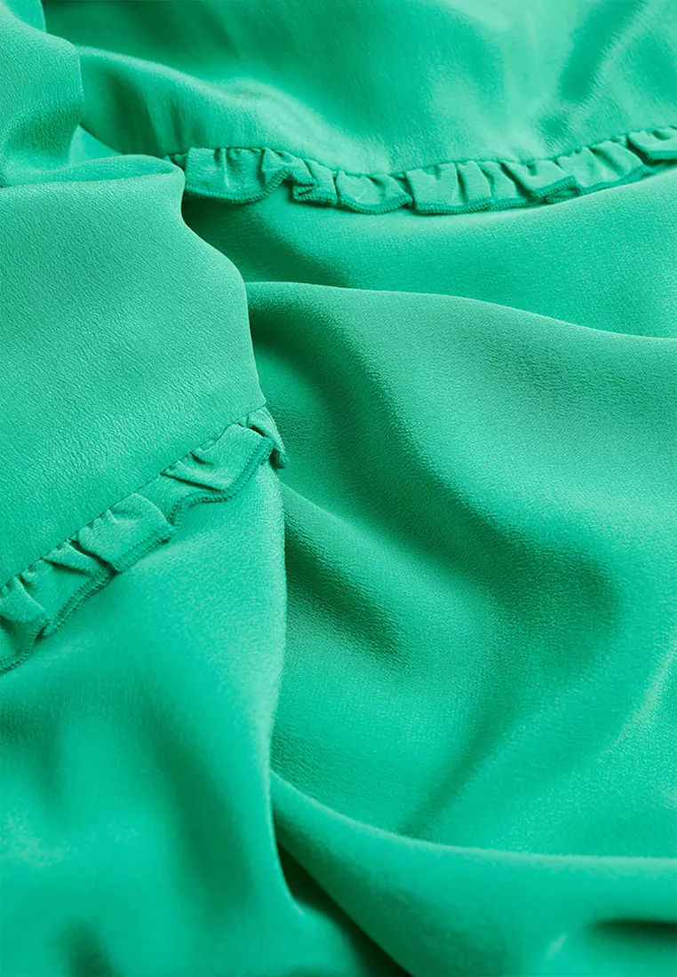 Fluid-Fit Wide Sleeve Silk Dress