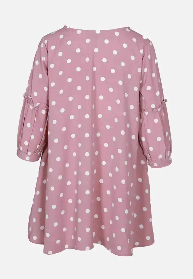 Le Reve 褶裥喇叭粉色上衣