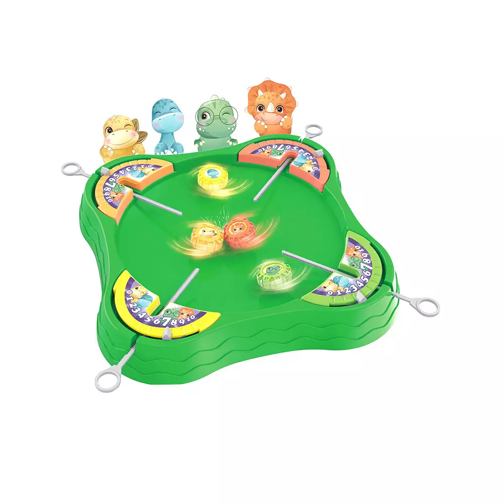KIDDY FUN PLAYSET TOP DINOSAUR BATTLE GYRO MULTIPLAYER GAME - HIJAU