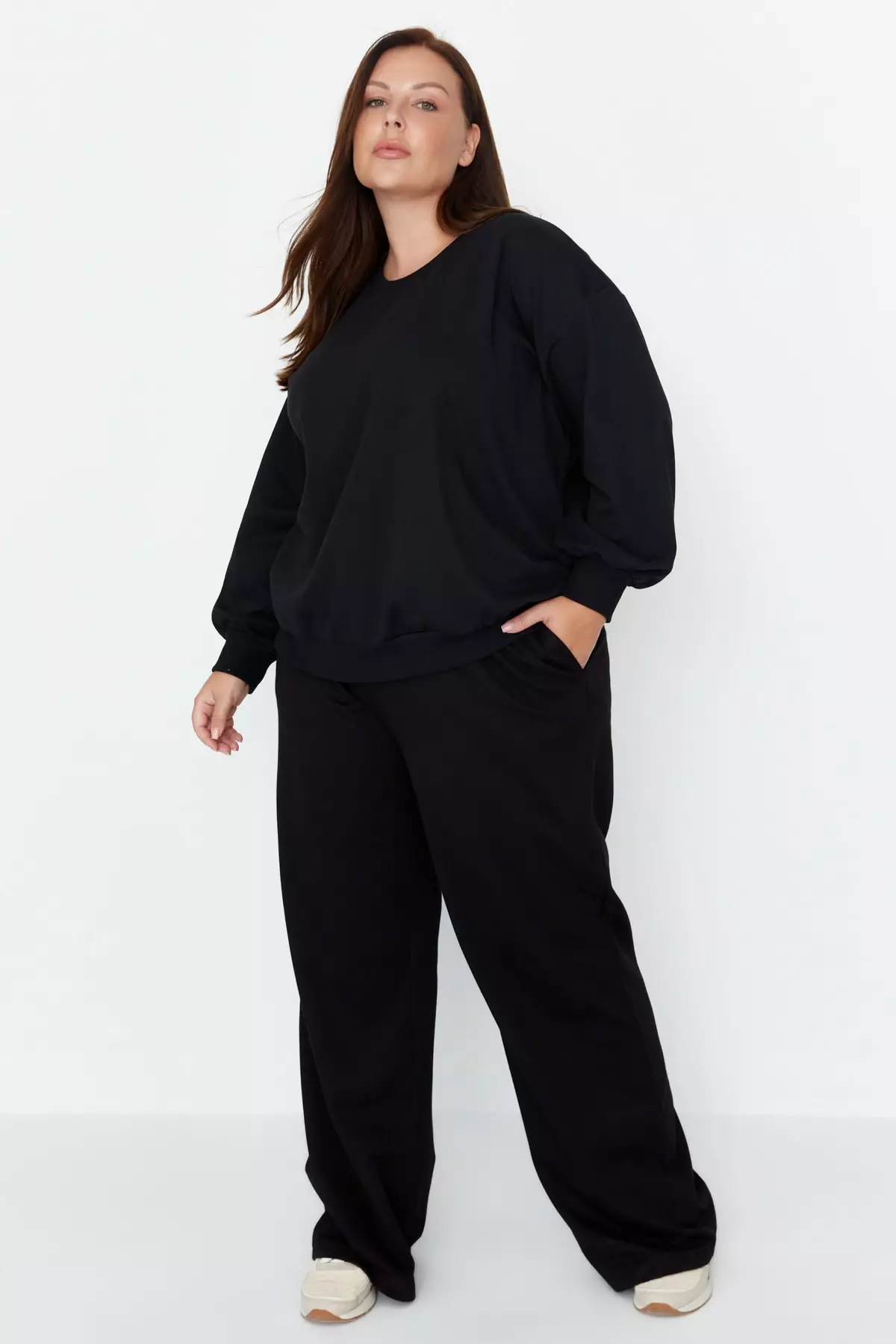 Plus Size Wide Leg Knitted Thin Sweatpants