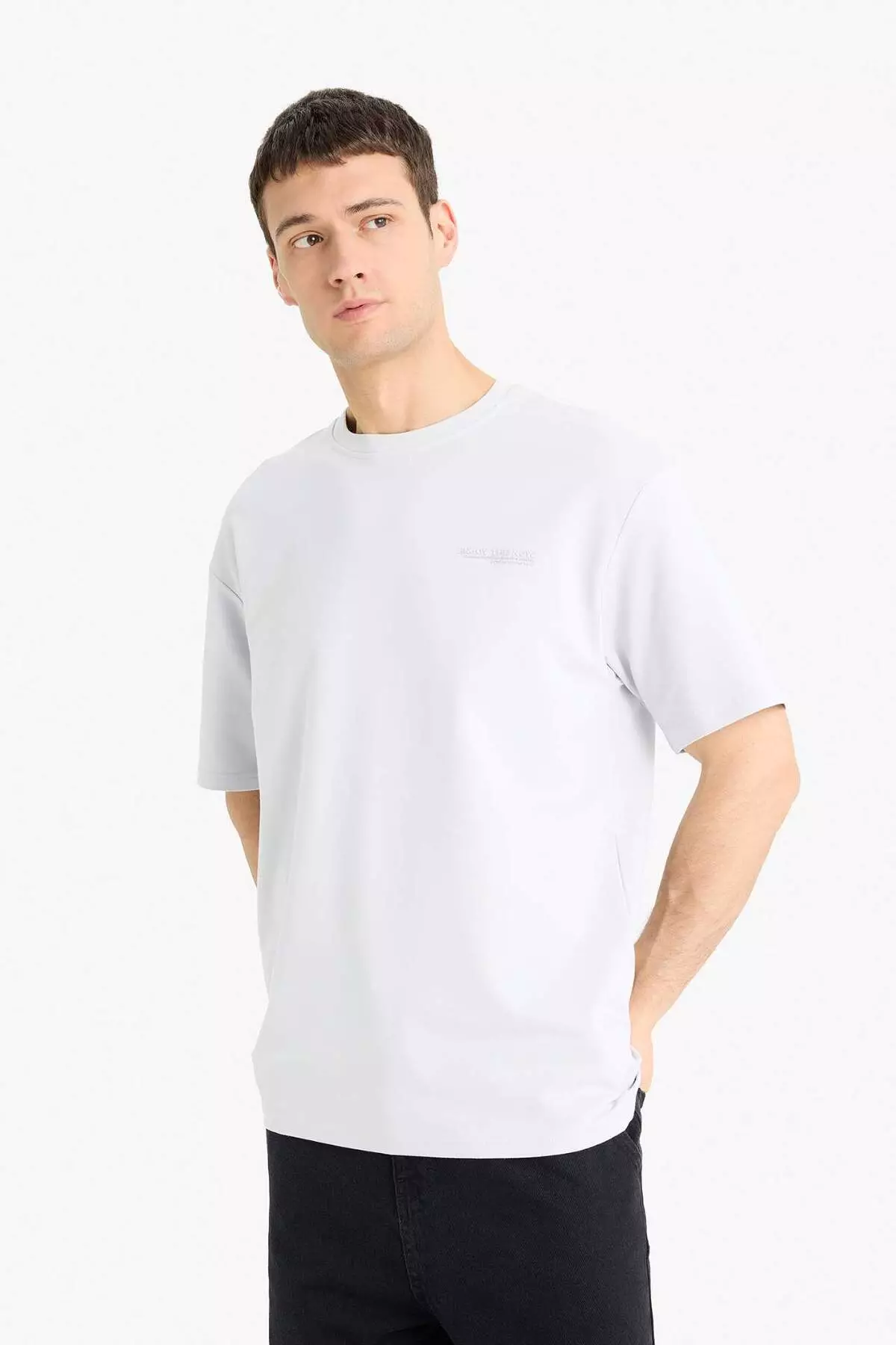 Boxy Fit Crew Neck Printed Short Sleeve T-Shirt E3460Ax25Sp