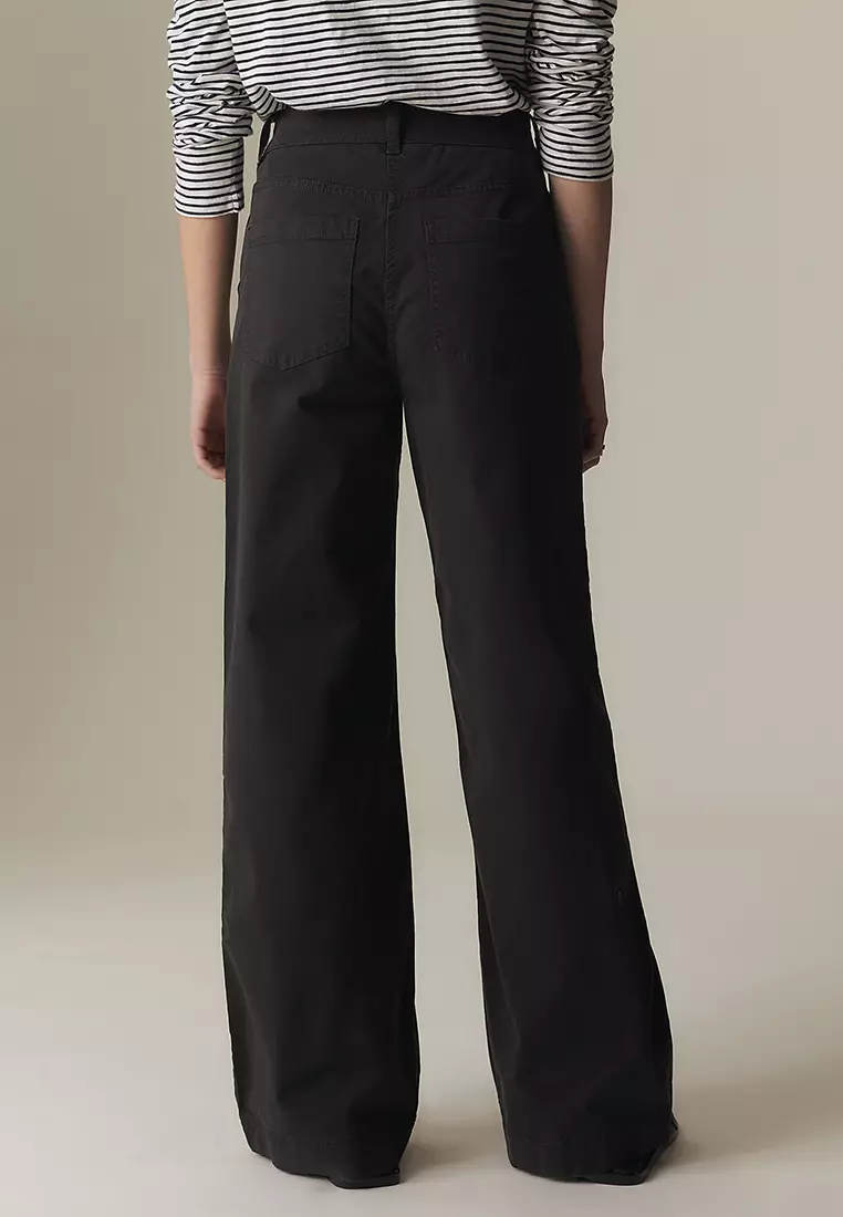 Cotton Rich Pleat Front Wide Leg Chinos