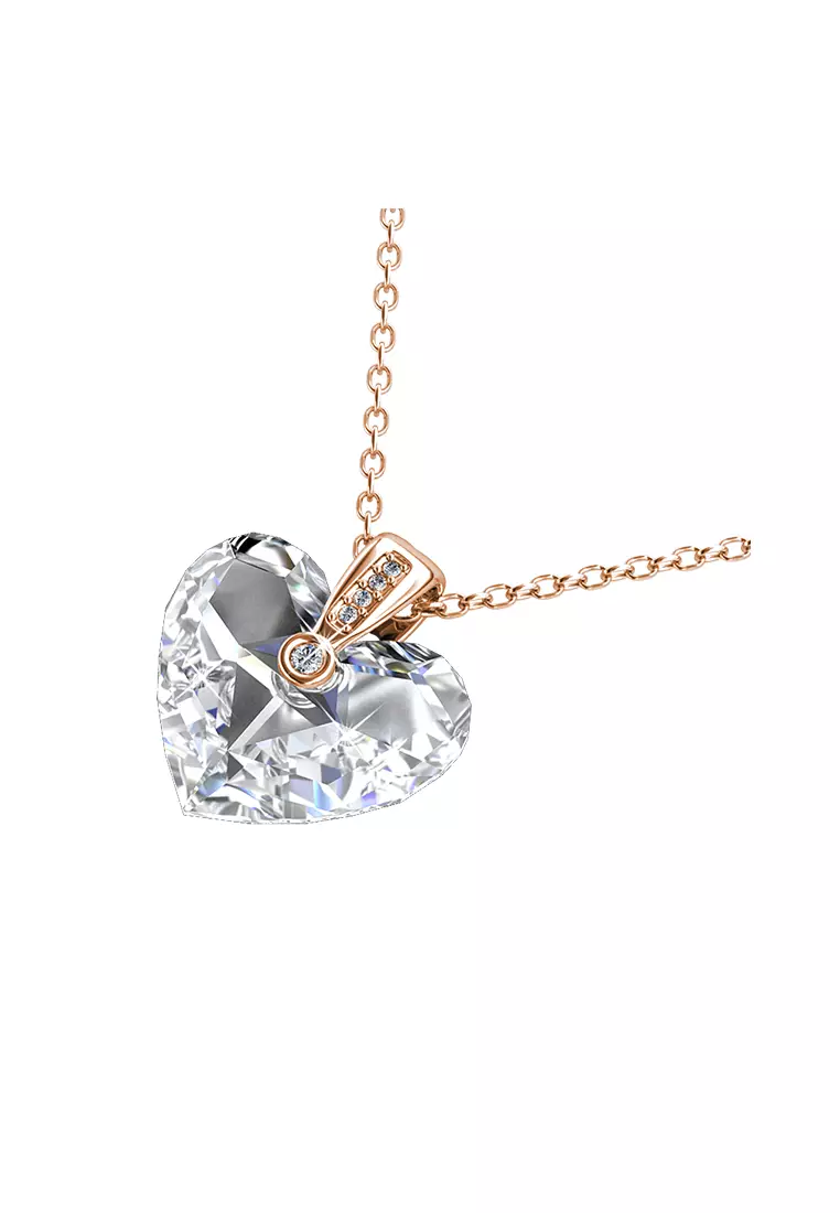 Zephyr Heart Pendant RG - Kalung Crystal Swarovksi by Her Jewellery