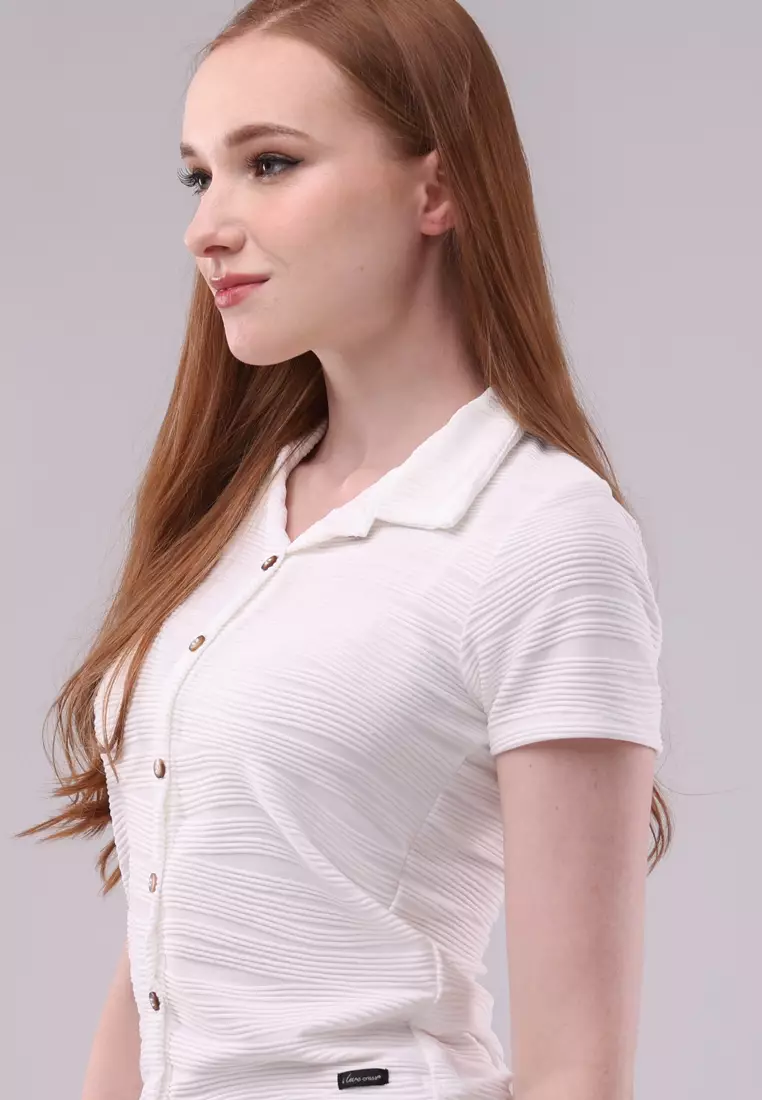 Soft Asymmetrical Knits Short Sleeves Blouse