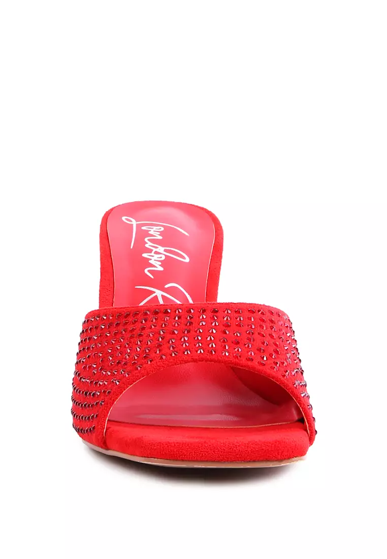 Red sale diamante sandals