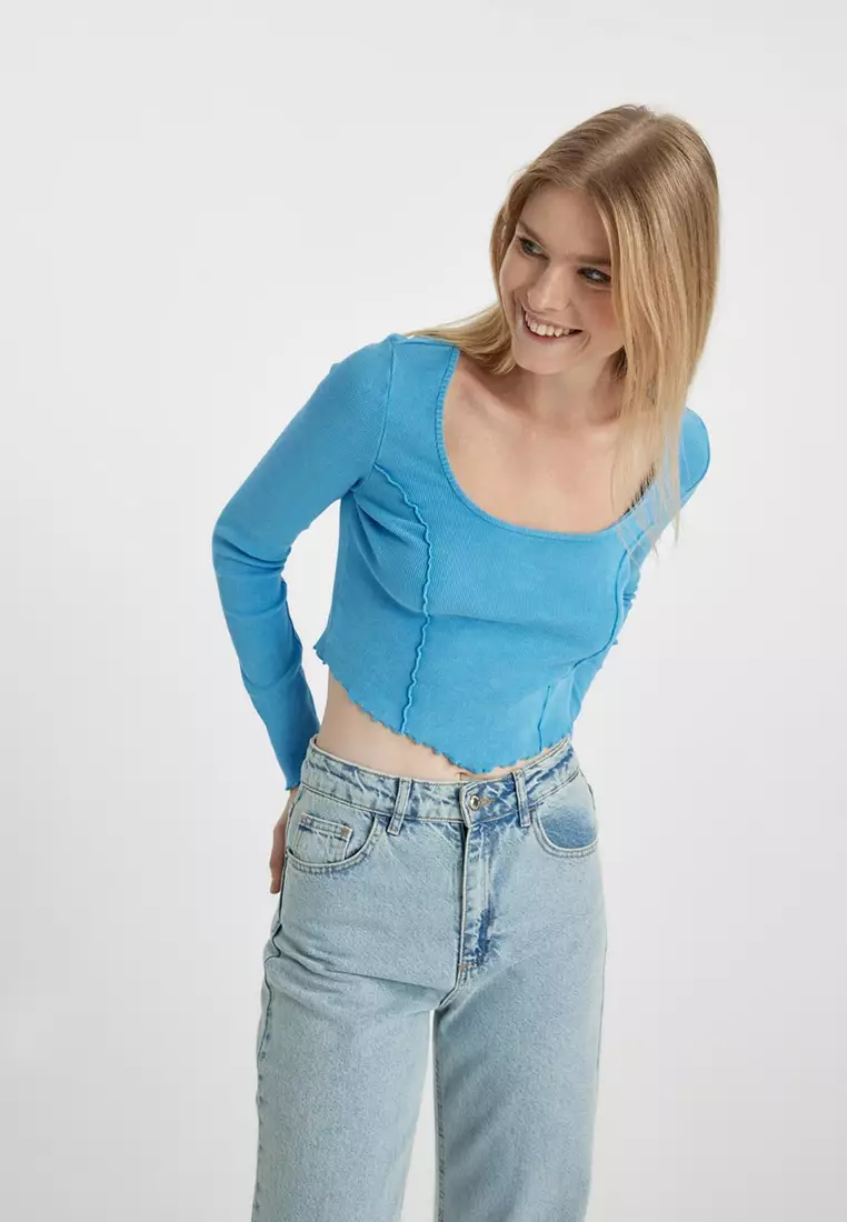 Long Sleeve Bustier Top