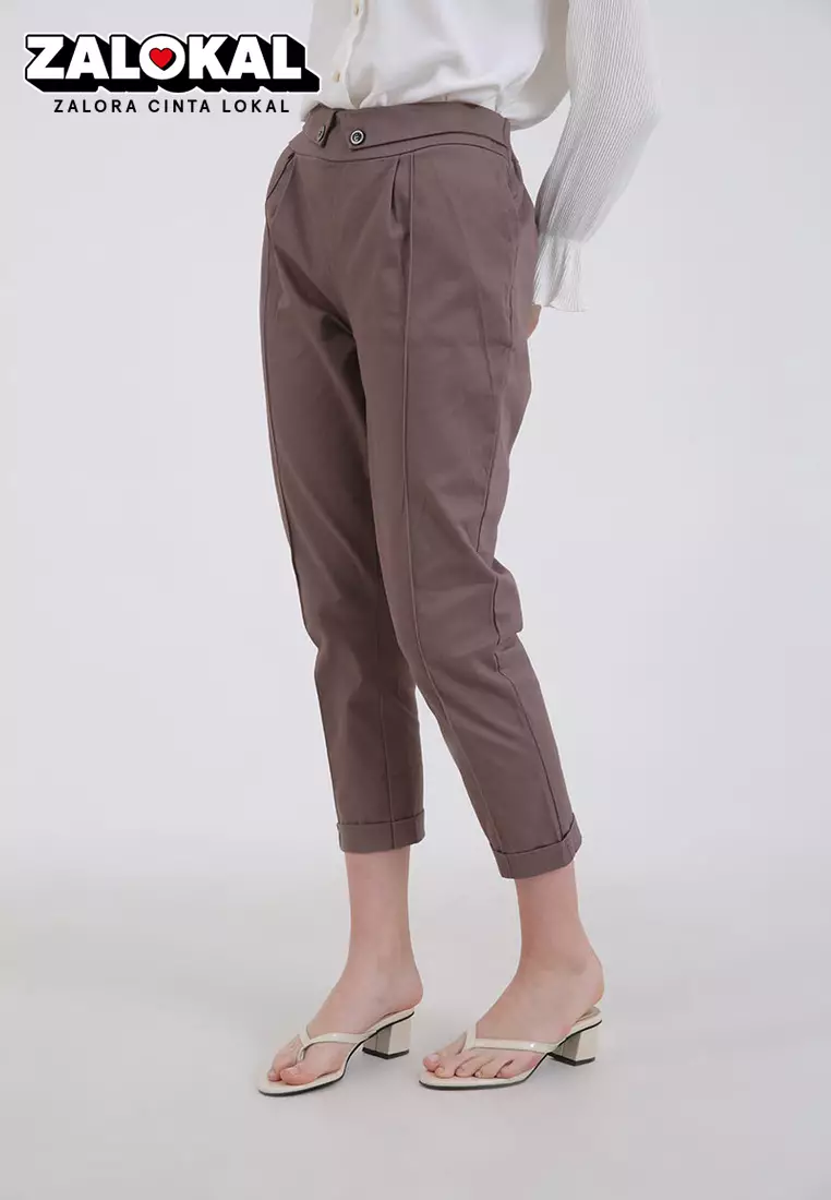 Sophie Maria Collar Pants Dark Brown
