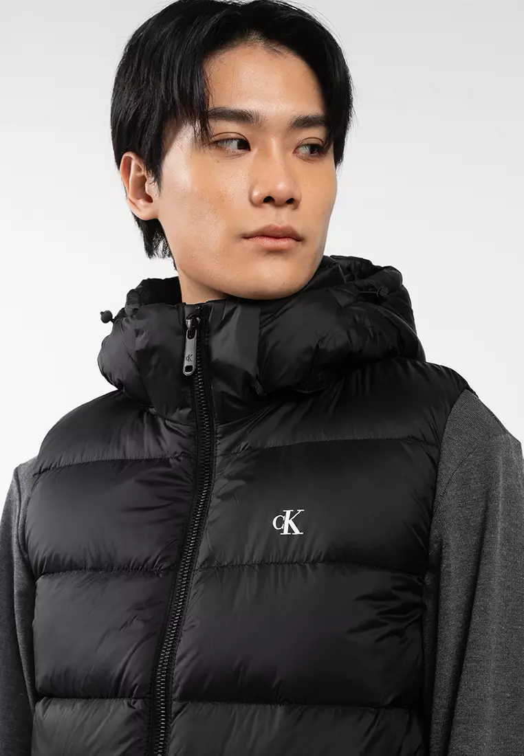 尼龍拉鍊可拆卸連帽羽絨背心