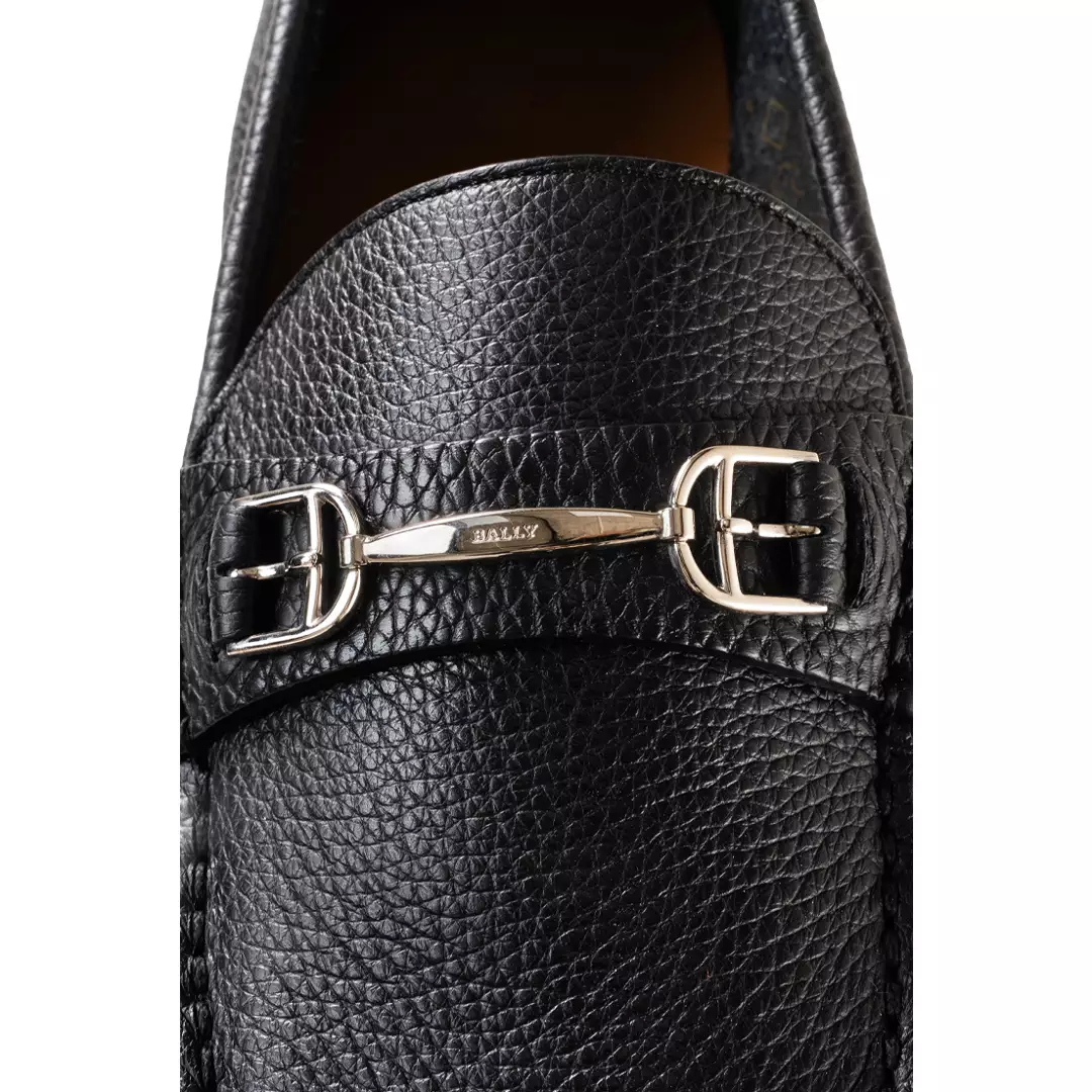 Bally Simpler-U Grained Leather Loafers - Black