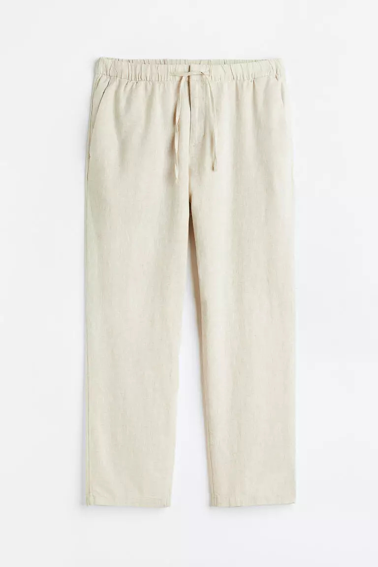 Regular Fit Linen-blend trousers