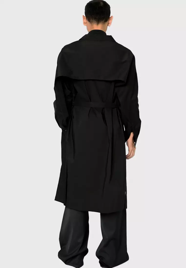 Midi Trench Shirt in Black