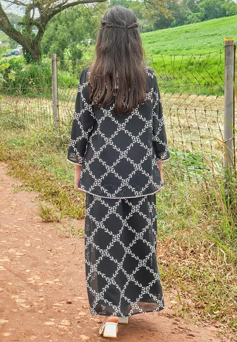KIDS Duyong Set - Black Flower Braids