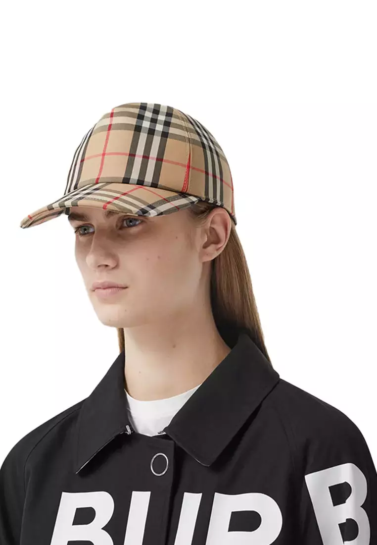 Buy BURBERRY Burberry Women s logo Vintage checked hat 80269291