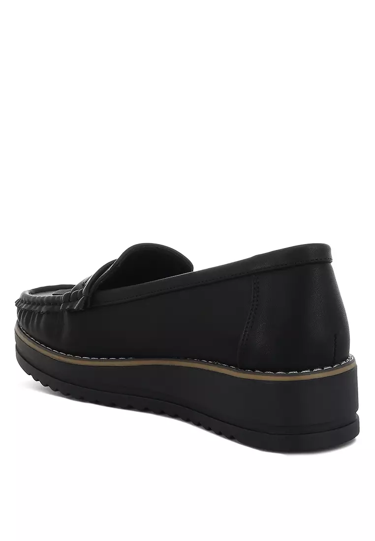 Fringed Nubuck Loafers in Black
