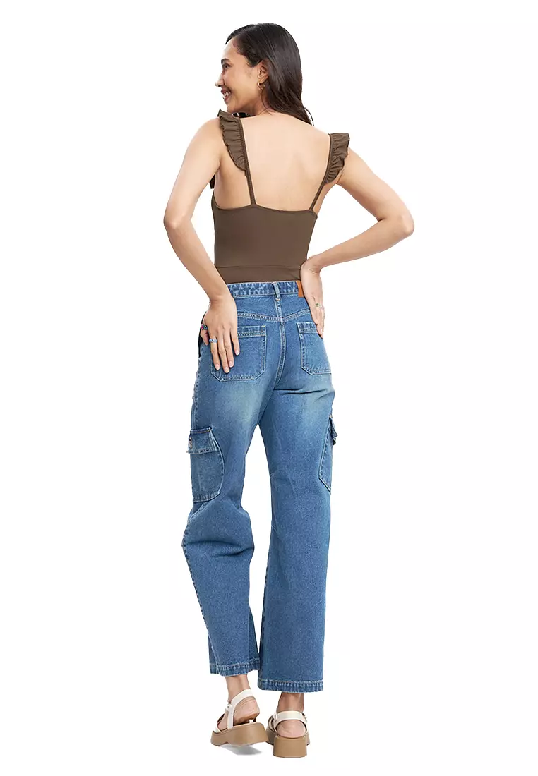 Corset-Like Bodysuit With Ruffles