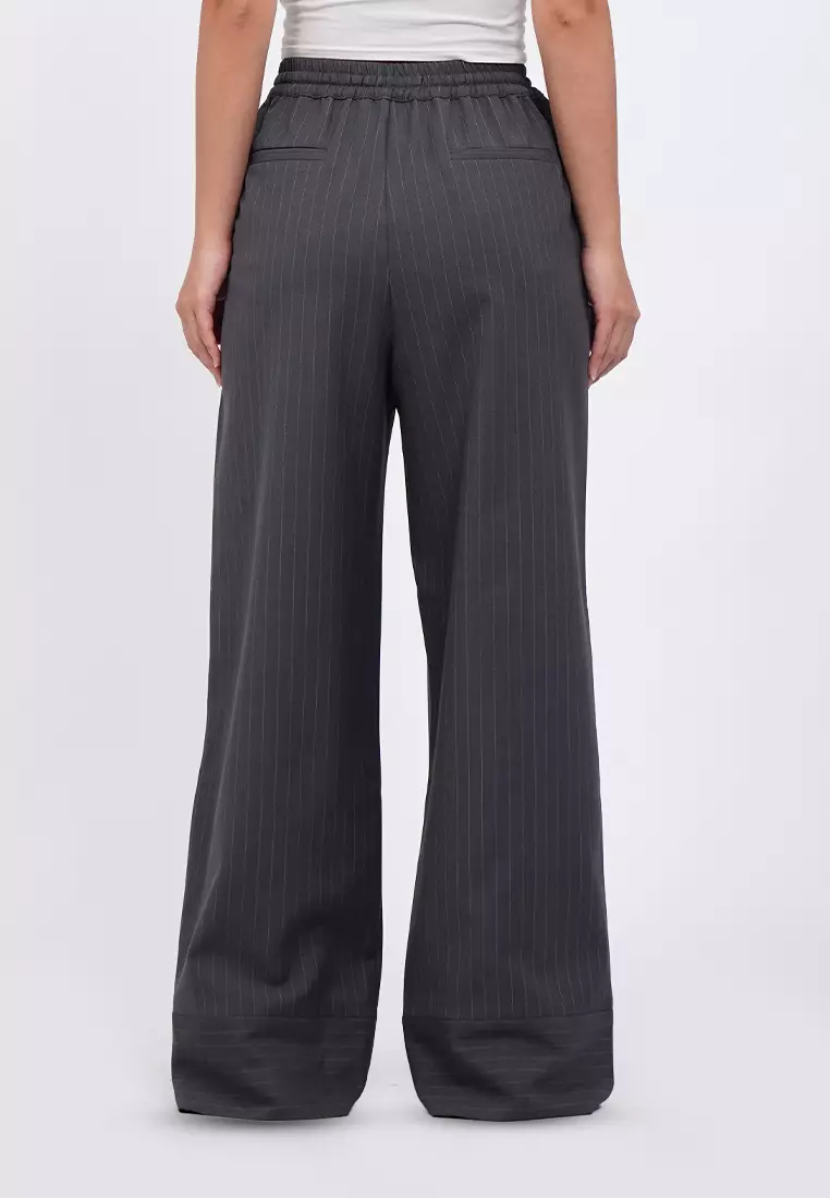 Elastic Waist Stripe Trousers