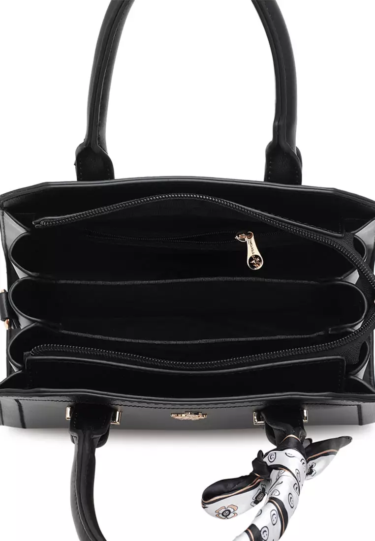 Women's Top Handle Bag / Sling Bag / Crossbody Bag - Black