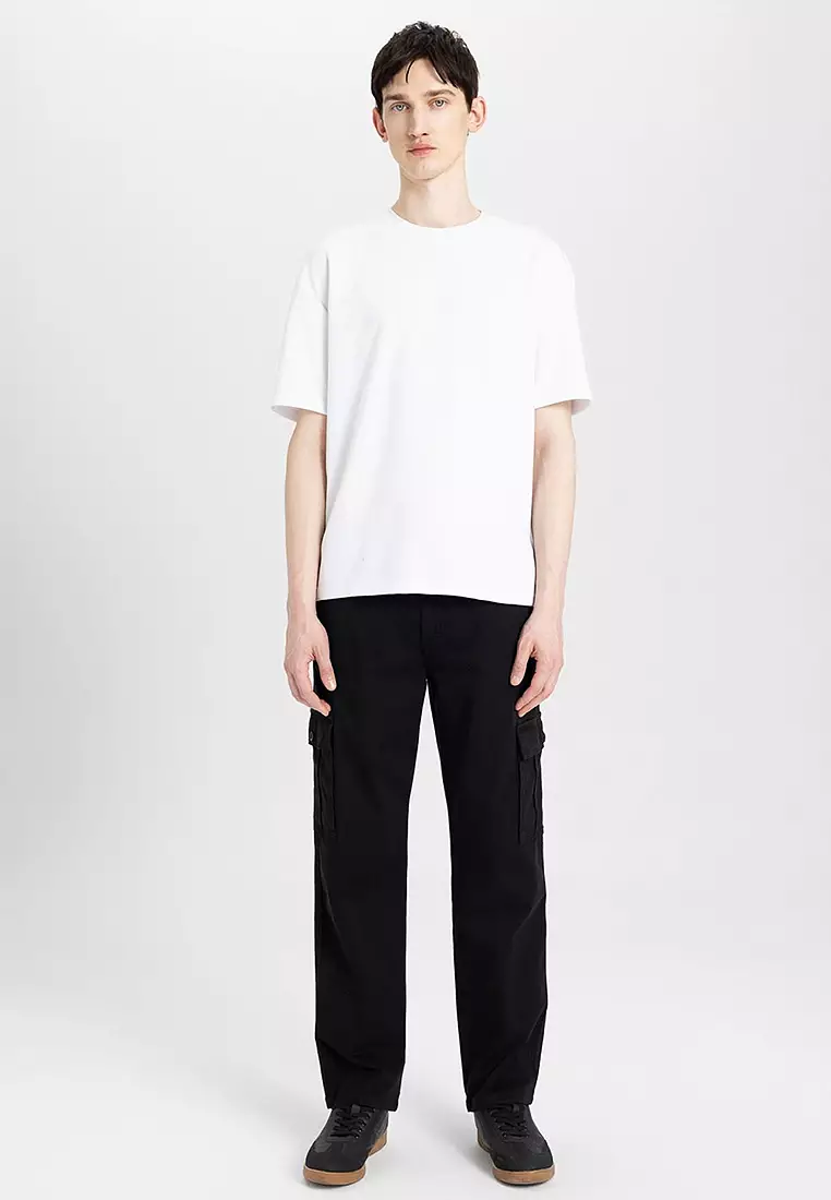 Gabardine Cargo Trousers