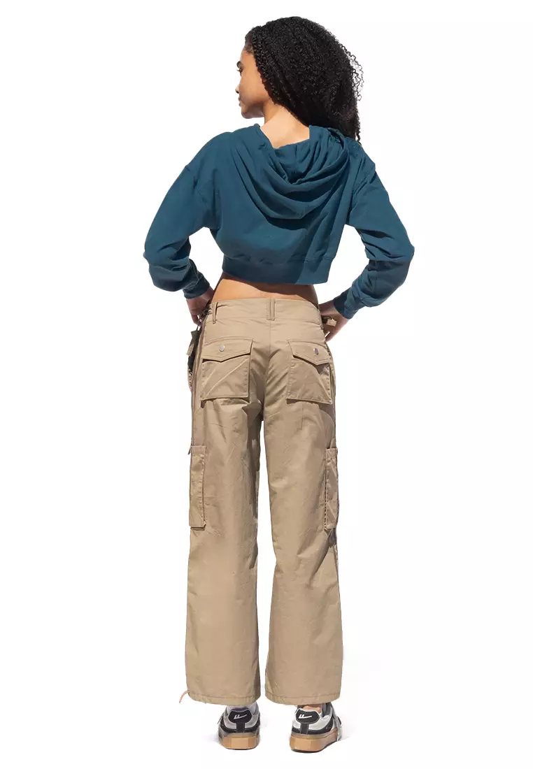 Double Zip Cropped Hoodie