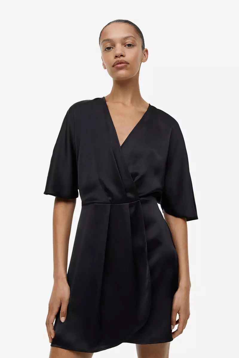 Satin wrap dress