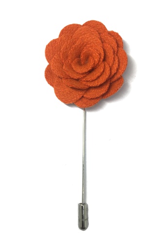 Splice Cufflinks orange Orange Classic Camellia Fabric Flower Lapel Pin  SP744AC57UCOSG_1