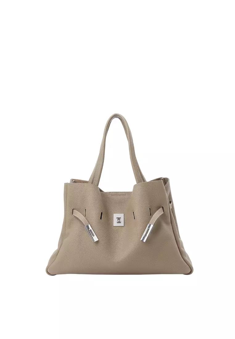 SAOIRSE Soft Structural Belt Tote Bag - Toffee