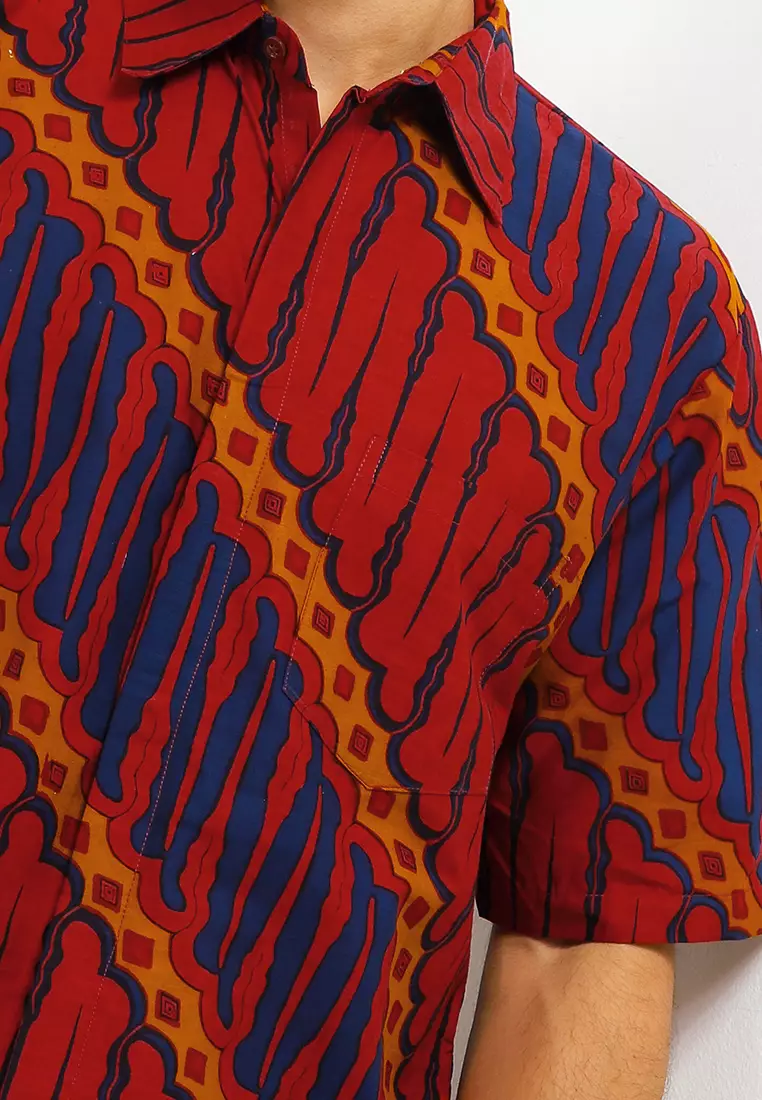 Kemeja Batik Lengan Pendek Motif Parang Indramayu