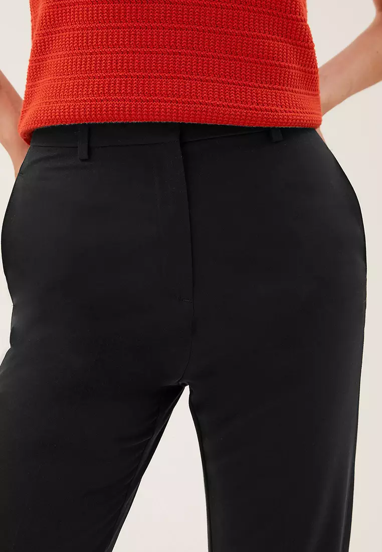 Straight Leg Trousers With Stretch