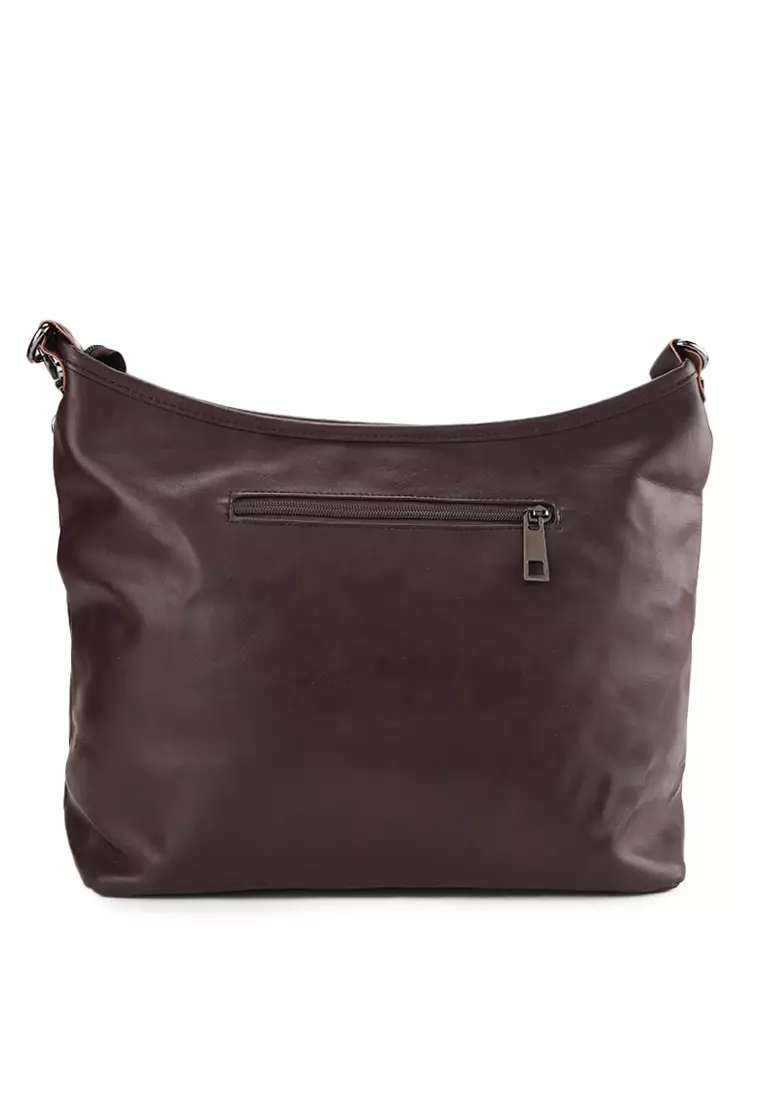 Distressed Leather Hobo Small Crossbody Bag