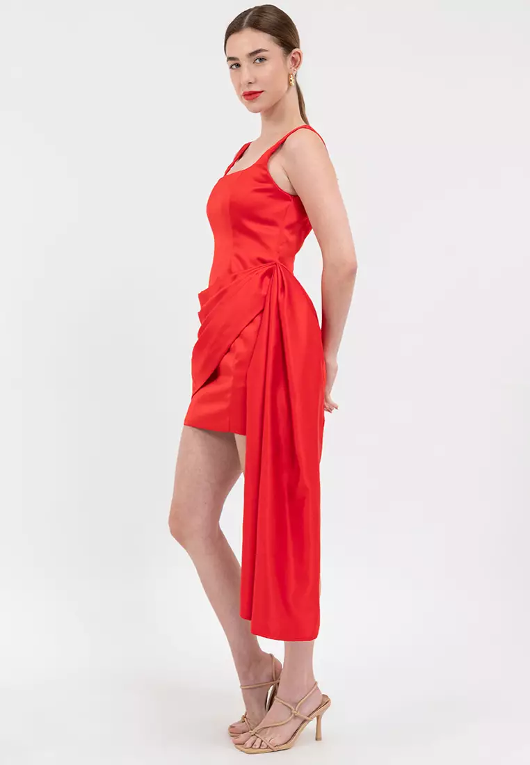 Kingsley Squareneck Satin Mini Dress