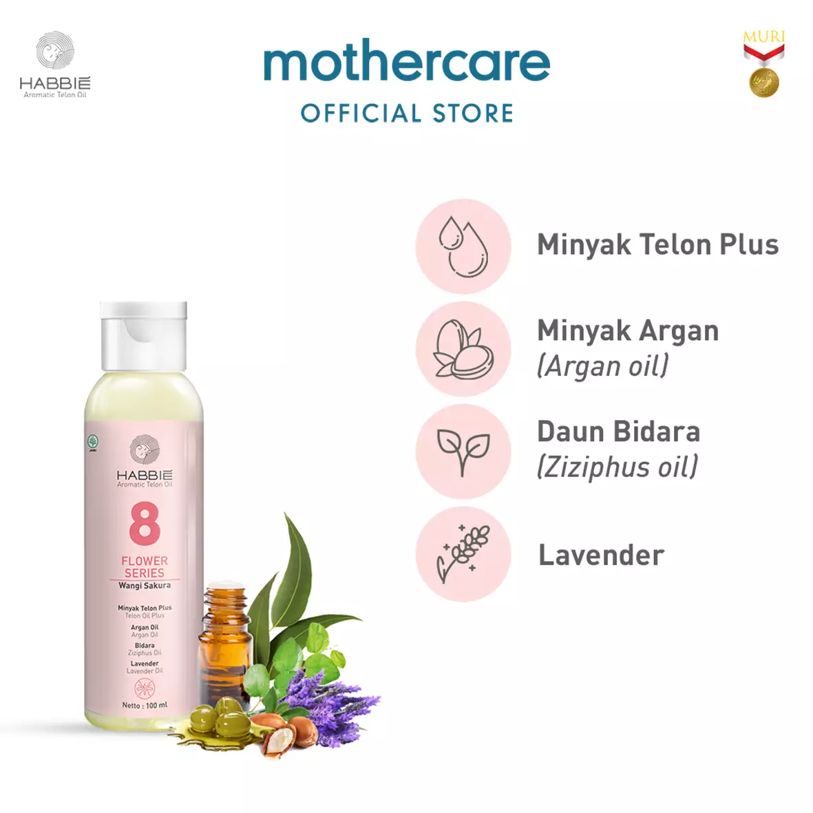 Mothercare Habbie Telon Sakura 100Ml - Minyak Telon Bayi