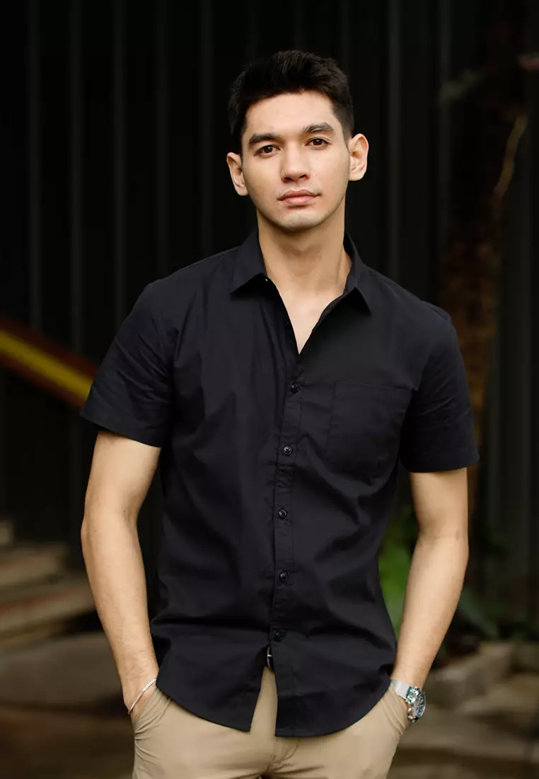 Oxcon Short Sleeve Business Shirt soft cotton Black