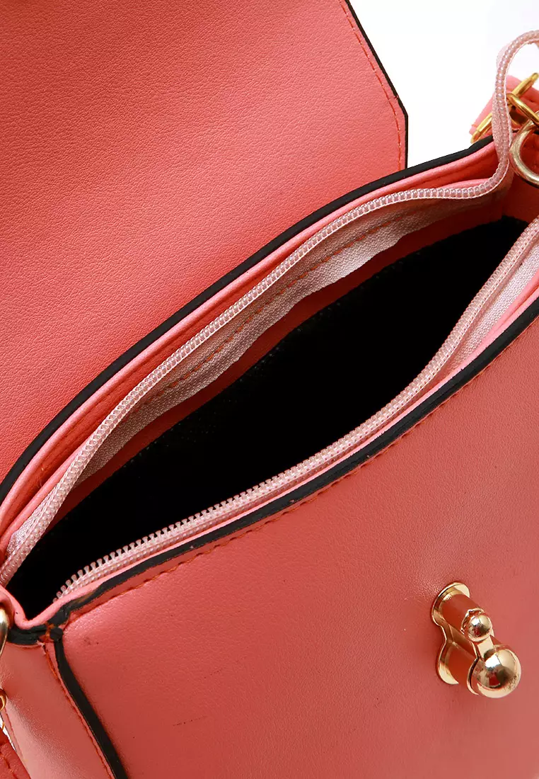 Rebicca Slingbags Premium Zipper Closure Bag Women - Peach