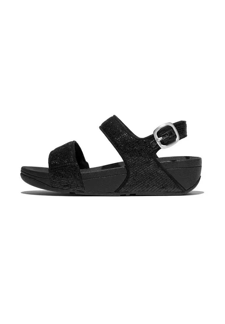 Lulu Crinkled-shimmer Back-strap Sandals