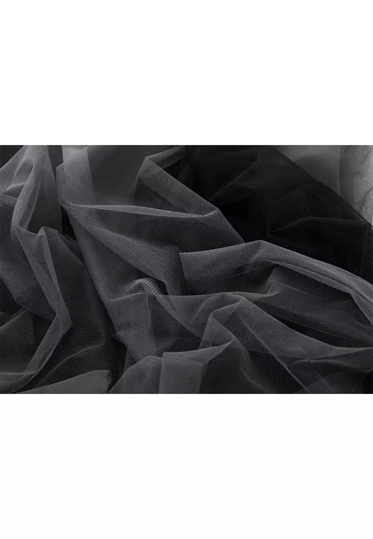 Spring/Summer Contrast Color Maxi Mesh Skirt AF8576