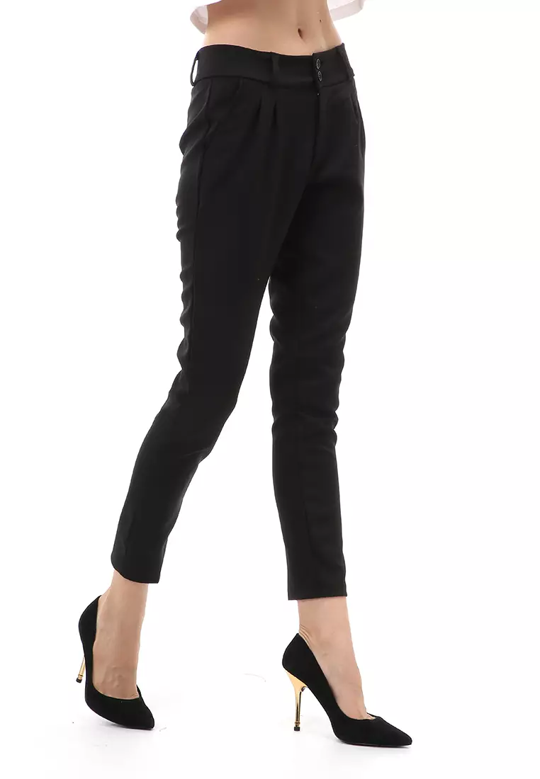 Jourel Celana Kerja Formal Kasual Wanita Material Cotton ORIGINAL - Black