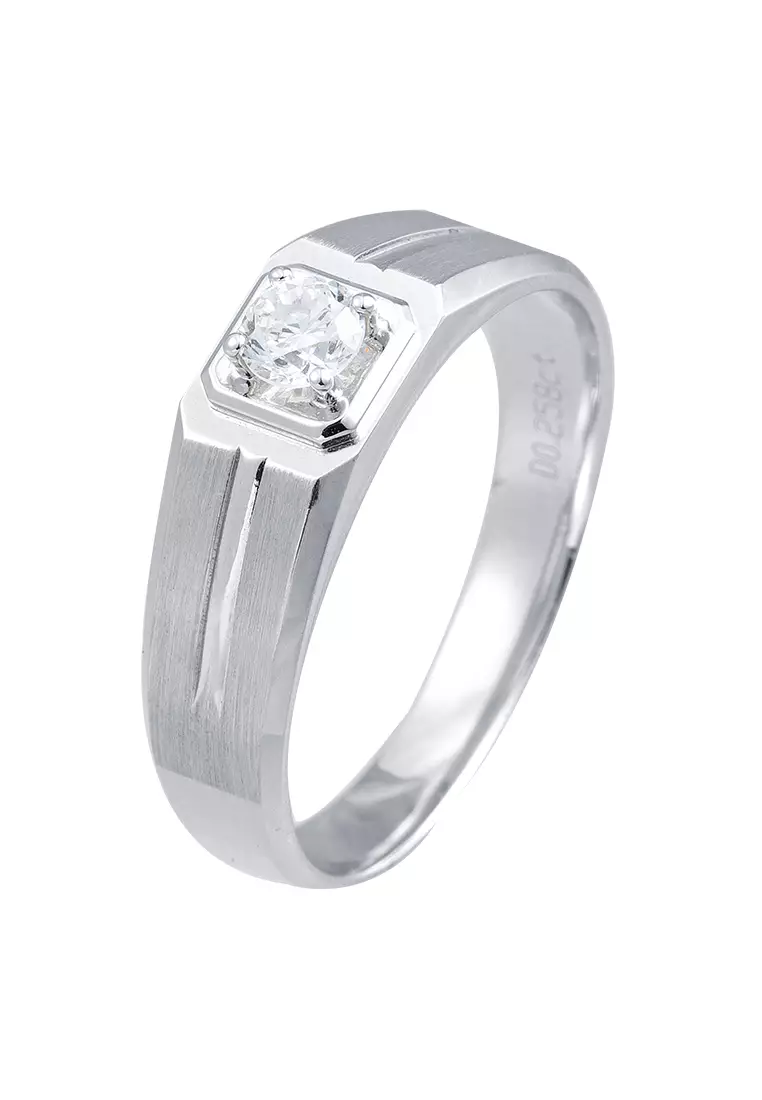 White gold diamond on sale ring for men