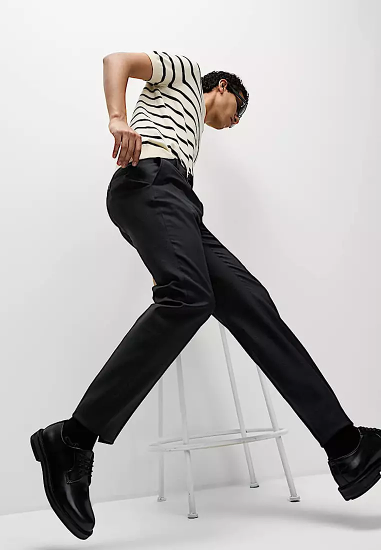 Regular Wool Rich Single Pleated Trousers