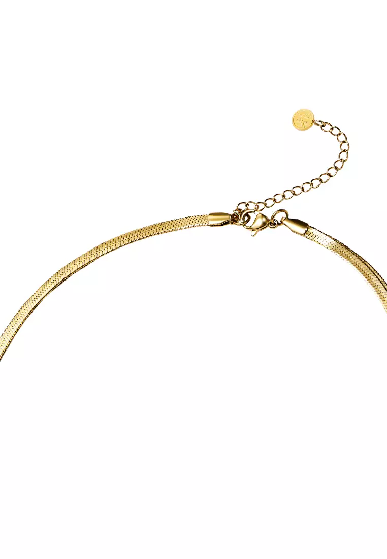 Grace 㳀金色不鏽鋼 双圈蛇骨鏈