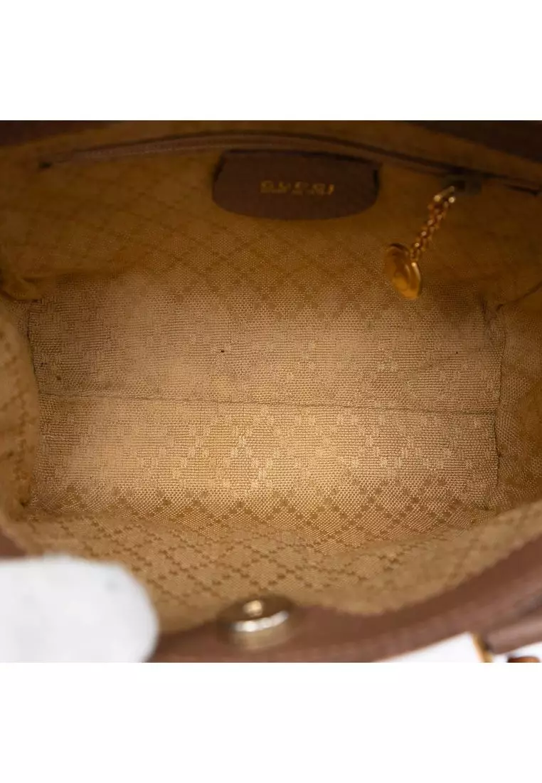 Pre-Loved Gucci Mini Suede Bamboo Satchel