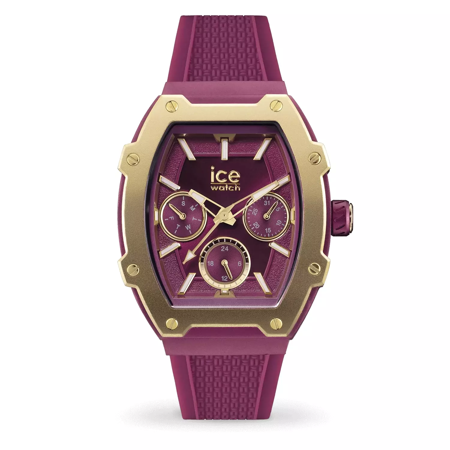 Jam Tangan Wanita Ice Watch ICE Boliday - Gold Burgundy 40mm [022868]