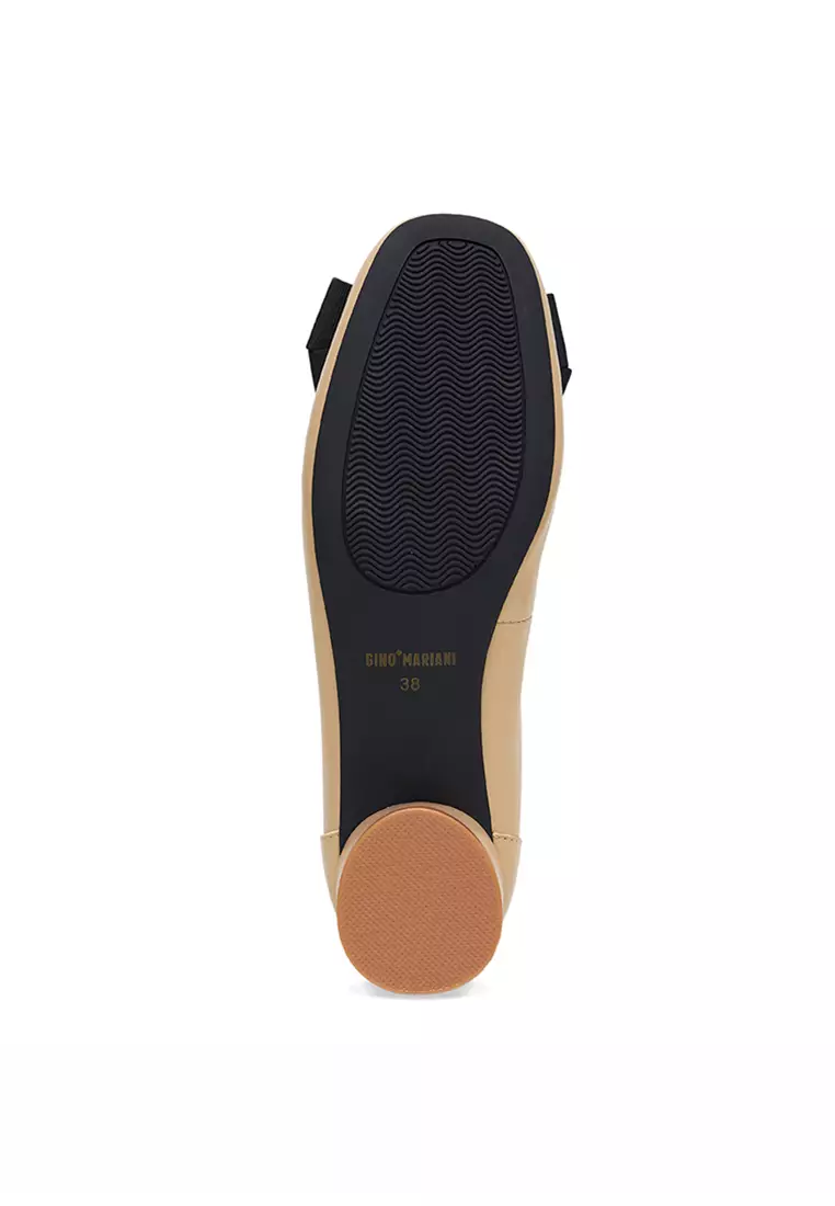 Sepatu Pantofel Formal Wanita Gino Mariani Elara Beige