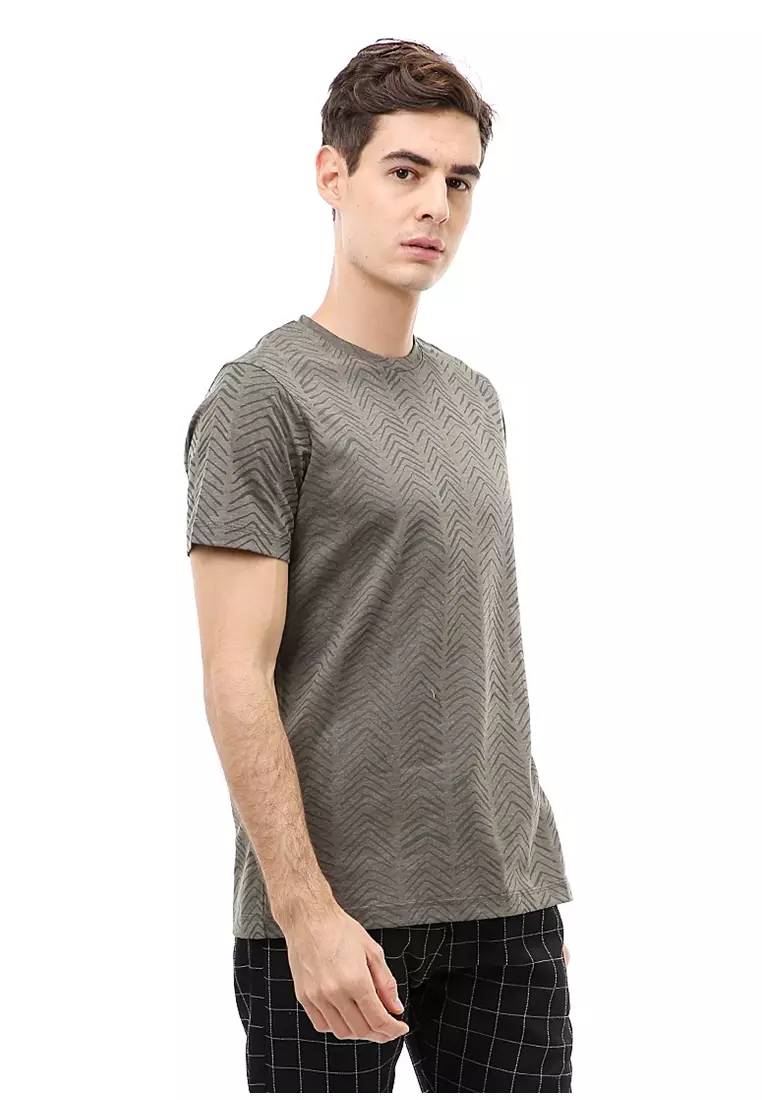 Jack T-Shirt Atasan Kasual Kaos Pria Crewneck Lengan Pendek Material Cotton ORIGINAL - Olive