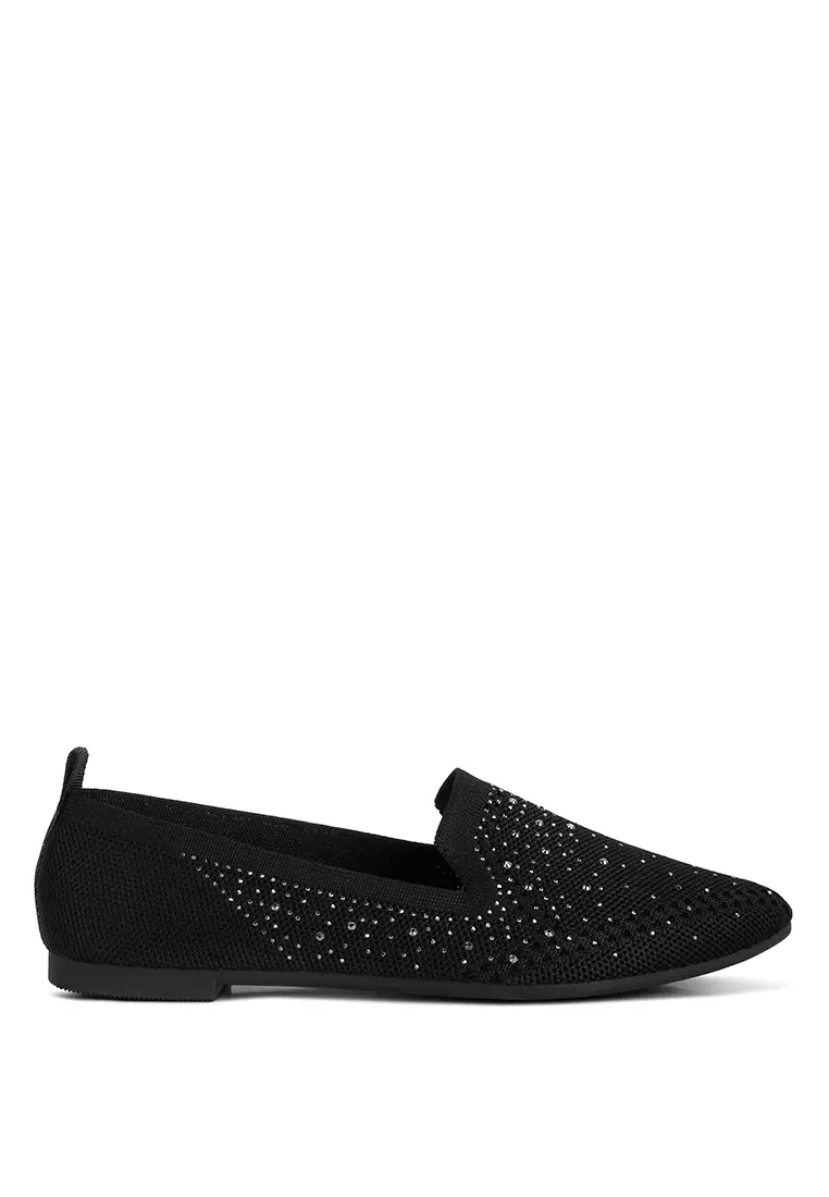 Discount on London Rag  shoes - SKU: Black Rhinestone Loafers