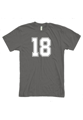 MRL Prints grey Number Shirt 18 T-Shirt Customized Jersey 7B3DEAAE3B3187GS_1