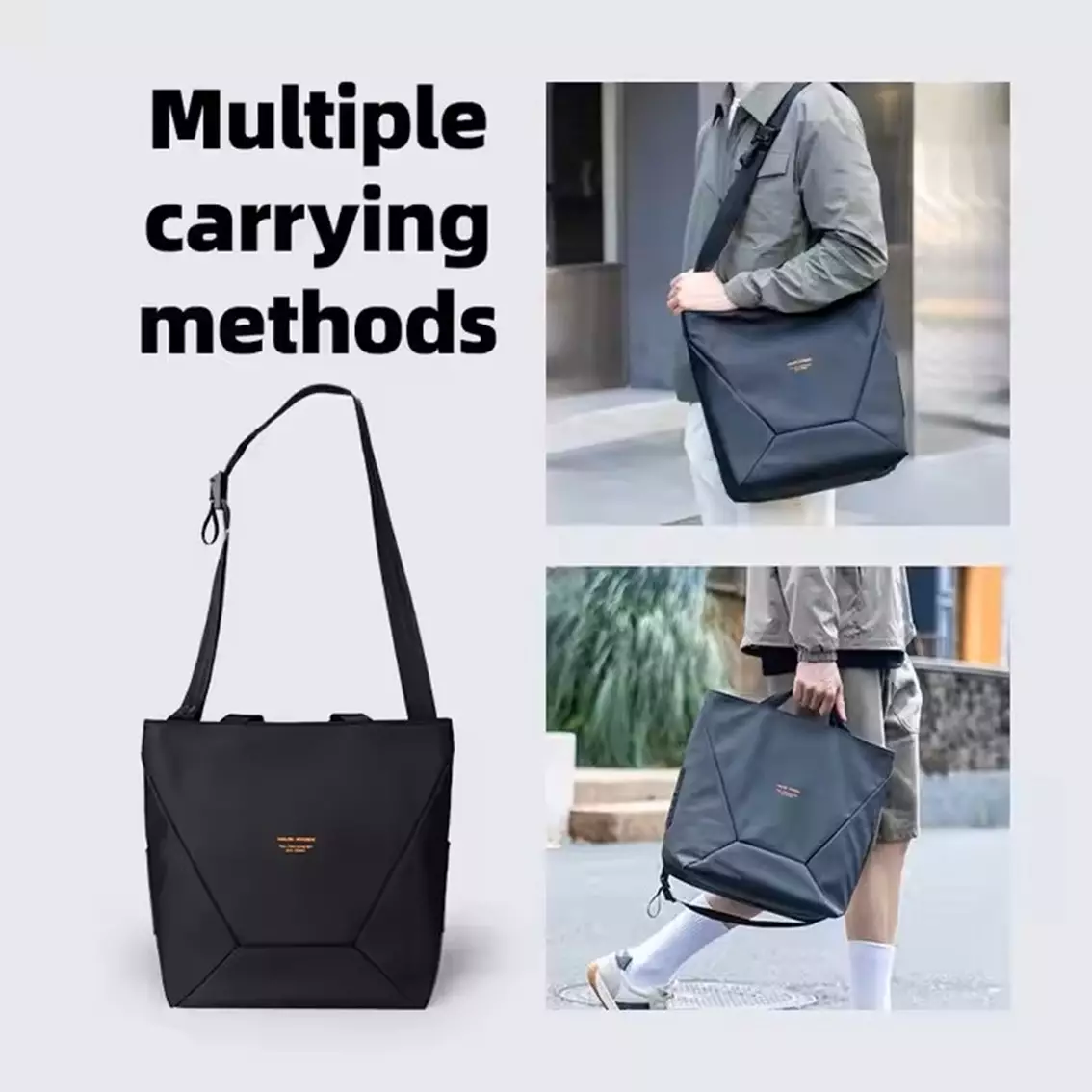 MARK RYDEN MR255 Tas Tote Bag Kantor Jinjing Laptop Selempang Shoulder Bag kerja pria-Black
