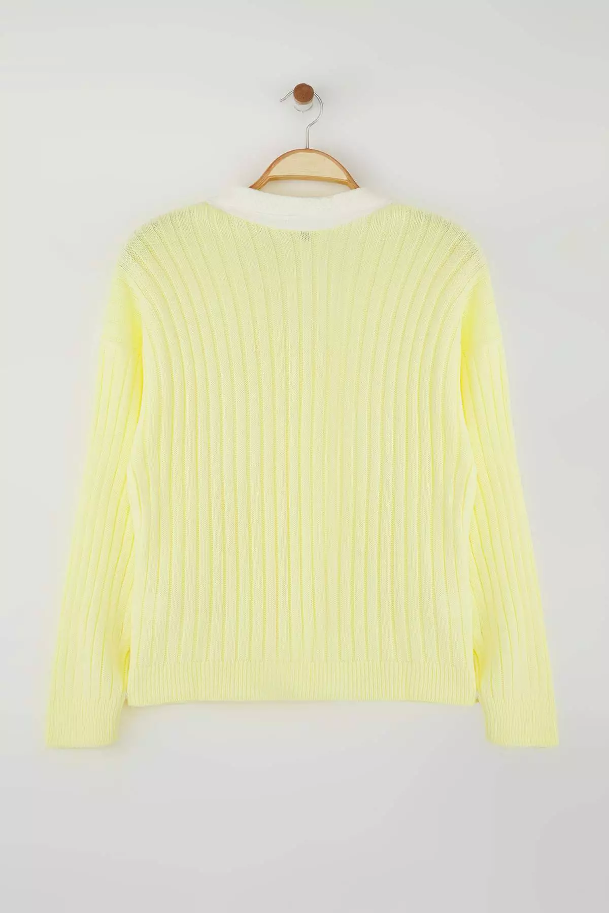 Yellow Knitwear Large Size Cardigan Tbbaw23Av00084