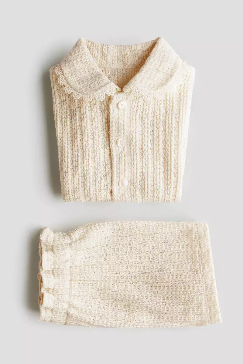 2-piece pointelle-knit set