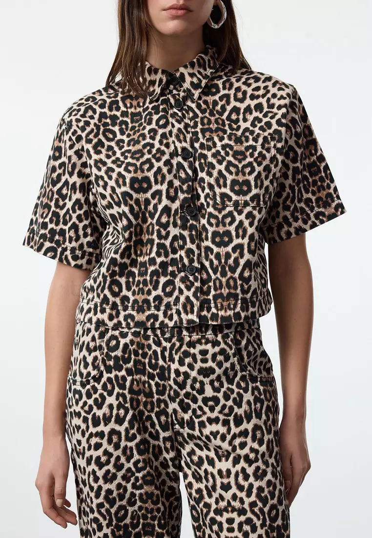 Cotton Leopard Print Shirt