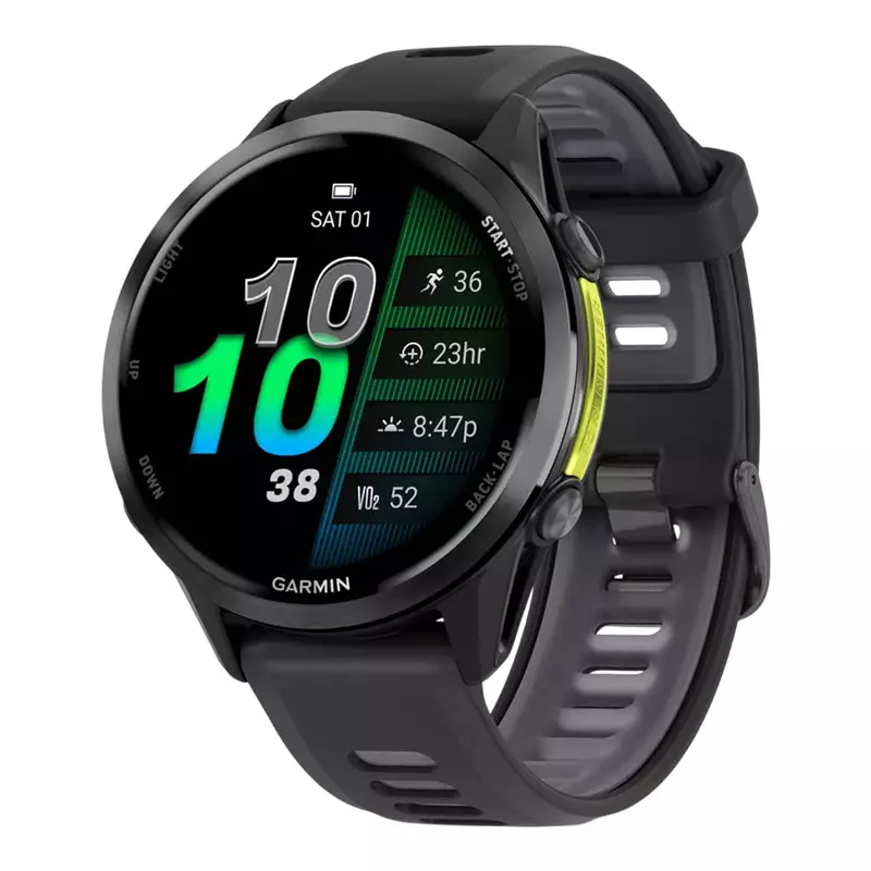 Jam Tangan Unisex Garmin Forerunner 970 010-02969-60 Smartwatch Titanium Black/Translucent Whitestone Band